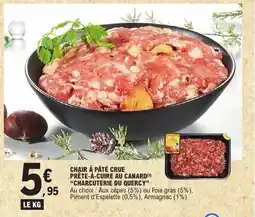 E.Leclerc Chair à pâté crue prête-à-cuire au canard offre