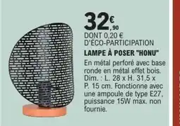 E.Leclerc Brico HONU Lampe à poser offre