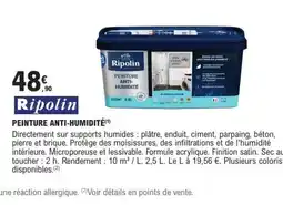 E.Leclerc Brico RIPOLIN Peinture anti-humidité offre