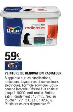 E.Leclerc Brico DULUX Peinture de rénovation radiateur offre