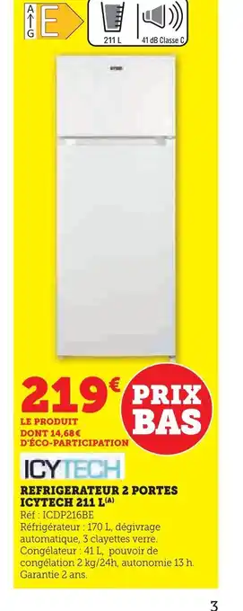ICYTECH Refrigerateur 2 portes