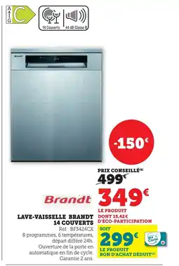 Super U BRANDT Lave-vaisselle 14 couverts offre