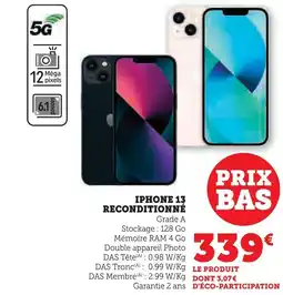 Super U IPHONE 13 Reconditionné offre