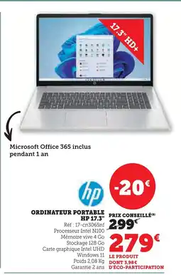 Super U HP Ordinateur portable offre