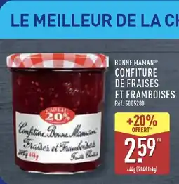ALDI BONNE MAMAN Confiture de fraises et framboises offre