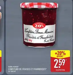 ALDI BONNE MAMAN Confiture de fraises et framboises offre