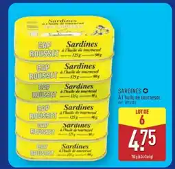 ALDI SARDINES À L'HUILE DE TOURNESOL offre