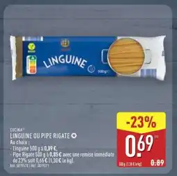 ALDI LINGUINE OU PIPE RIGATE offre