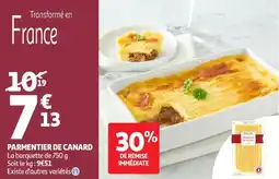 Auchan Supermarché Parmentier de canard offre