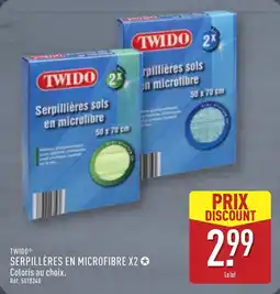 ALDI TWIDO Serpillères en microfibre x2 offre