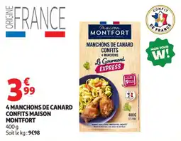 Auchan Supermarché 4 manchons manchons de canard confits offre