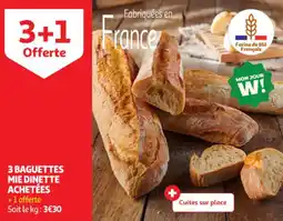 Auchan Supermarché 3 baguettes mie dinette achetées offre