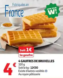 Auchan Supermarché 4 gaufres de bruxelles offre