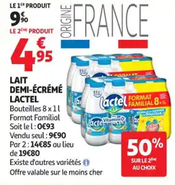 Auchan Supermarché Lait demi-écrémé lactel offre