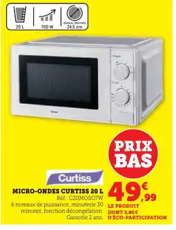 Hyper U Curtiss micro-ondes 20 l offre