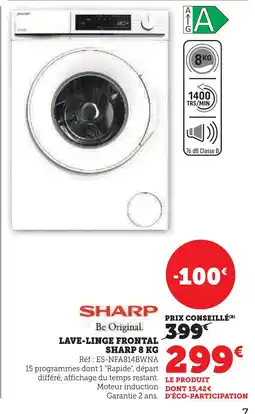 Hyper U Sharp lave-linge frontal sharp offre