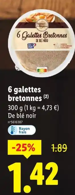 Lidl 6 galettes bretonnes de blé noir offre