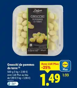 Lidl Deluxe gnocchi de pommes de terre offre