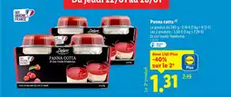 Lidl Deluxe panna cotta et son coulis framboise offre