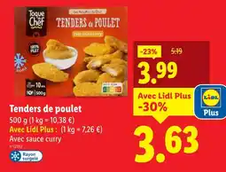 Lidl Toque du chef tenders de poulet offre