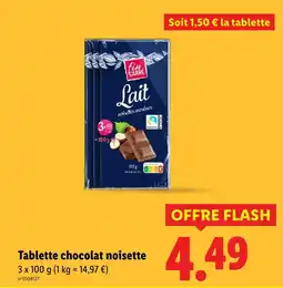 Lidl Fin carré tablette chocolat noisette offre