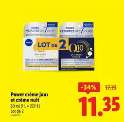Lidl Nivea power crème jour et crème nuit offre