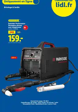 Lidl Parkside performance découpeur plasma avec compresseur offre