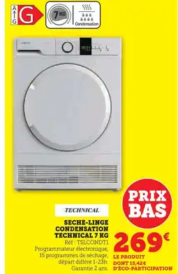 Super U Technical seche-linge condensation technical 7 kg offre