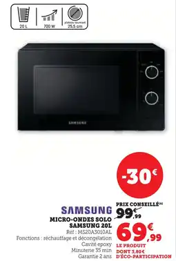 Super U Samsung micro-ondes solo 20l offre