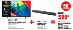 Super U Philips téléviseur led 4k 65pus8000/12 65 + barre de son tab4000/12 offre