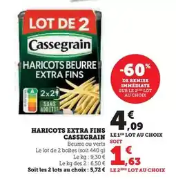 Super U Cassegrain - haricots extra fins offre