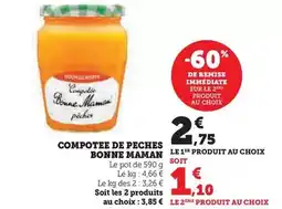 Super U Bonne maman - compotee de peches offre