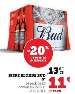 Super U Bud - biere blonde 5° offre