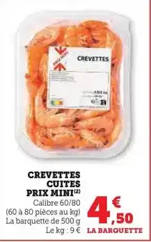 Hyper U Prix mini - crevettes cuites offre
