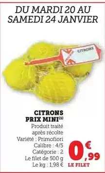 Hyper U Prix mini - citrons offre