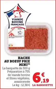 Hyper U Prix mini - hache au boeuf offre