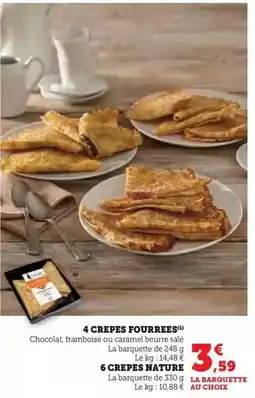 Hyper U 4 crepes fourrees/6 crepes nature offre