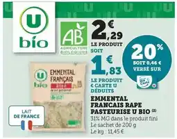 Hyper U U - emmental francais rape pasteurise offre