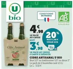 Hyper U U bio - cidre artisanal offre