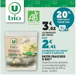 Hyper U U bio - pates fraiches offre