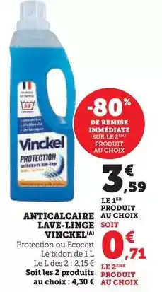 Hyper U Vinckel - anticalcaire lave-linge offre