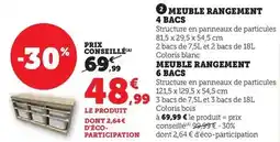 Hyper U Meuble rangement 4 bacs/meuble rangement 6 bacs offre