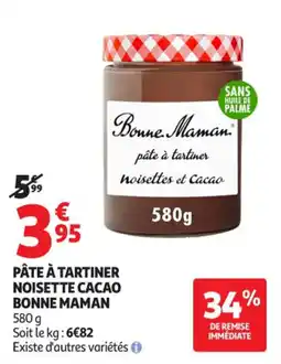 Auchan Supermarché Pâte à tartiner noisette cacao bonne maman offre
