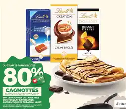 Auchan Sur les gammes de tablettes de chocolat excellence authentique et création lindt offre