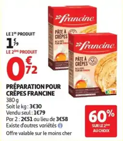 Auchan Préparation pour crêpes francine offre