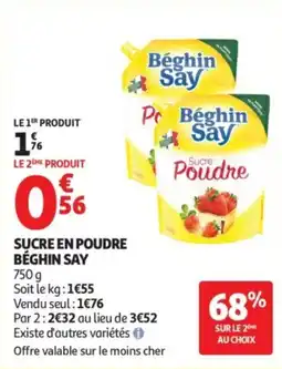 Auchan Sucre en poudre béghin say offre