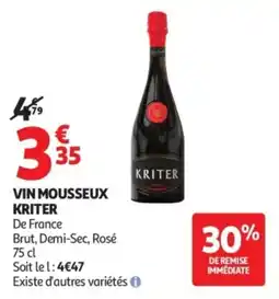 Auchan Vin mousseux kriter offre