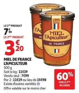 Auchan Miel de france l'apiculteur offre