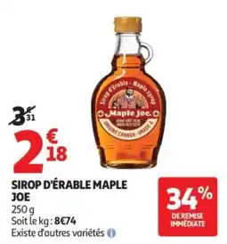 Auchan Sirop d'érable maple joe offre