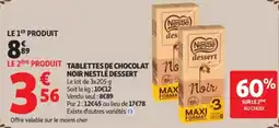 Auchan Tablettes de chocolat noir nestlé dessert offre